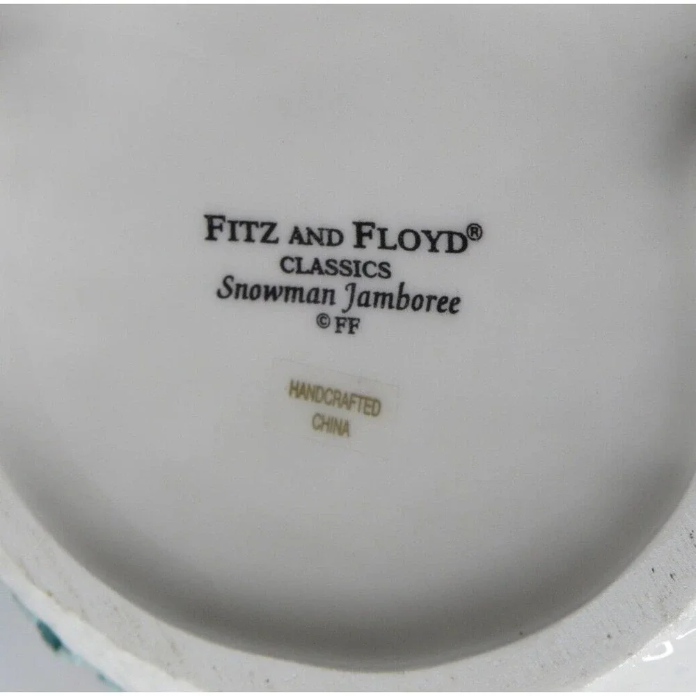 FITZ & Floyd Classics Handcrafted Snowman Jamboree Pitcher 10